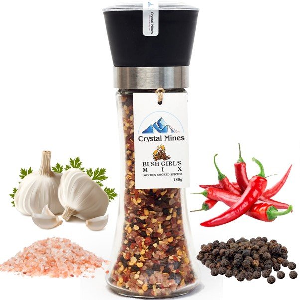 Bush Girl Smoked Garlic Chilli Black Pepper & Pink Salt Mix Grinder